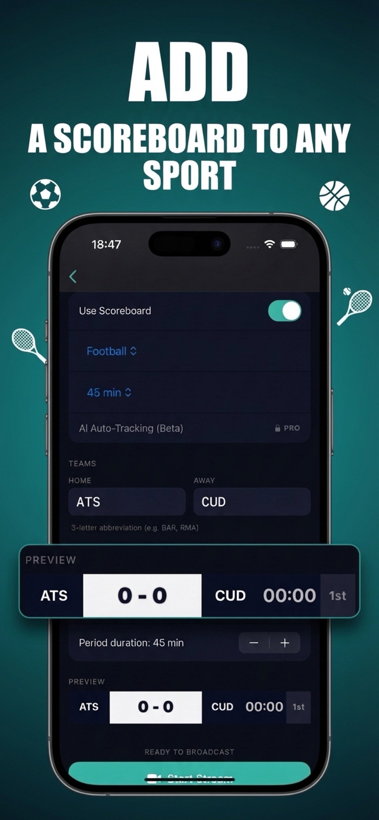 Add a scoreboard to any sport
