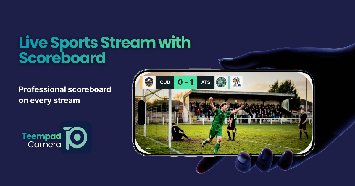 Live sports stream with scoreboard overlay on YouTube